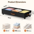 thumbnail image 6 of Under Bed Storage with Wheels, 2 Pack Under Bed Storage Containers with Compartments, Underbed Shoe Storage Organizer Bins, Rolling Drawers for Clothes, Blankets, Toys (Black), 6 of 9