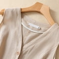 thumbnail image 5 of DuoJiaJ Womens Cotton Linen Vest Casual Loose V Neck Sleeveless Vests Jacke Womens Lightweight Winter Coat Beige L, 5 of 5