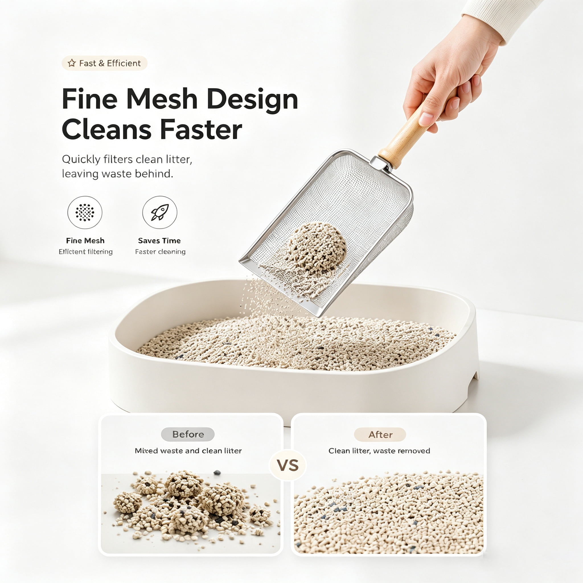 Stainless Steel Cat Litter Scoop