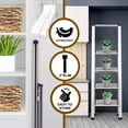 thumbnail image 3 of Sorfey 4-Step Step Ladder Slim, Anti-Slip Foldable Ladder Step Stool, Gray Wood & Silver, 3 of 5
