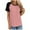 Pink-03, variant on Mittory T-Shirts for Women Summer Color Block Loost Fit Short Sleeve Tops Casual Basic Tees