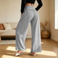 thumbnail image 6 of Women’s High Waist Yoga Pants Lightweight Wide Leg Sport Bottoms with Pockets Casual Loose Outdoor Fitness Trousers, 6 of 8