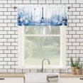 thumbnail image 3 of Vintage Eiffel Tower Window Curtain Valance Blue Floral Butterfly Romantic Rod Pocket Window Valance for Living Room Bathroom Bedroom Kitchen 54 by 18 in, 1 Panel, 3 of 6