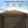 thumbnail image 5 of Outsunny 12' x 12' Hexagonal Pop Up Gazebo with 5 Sidewalls, Portable Outdoor Canopy, Brown, 5 of 9