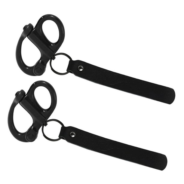 2 piezas de grillete de liberación rápida con cierre fijo, accesorios portátiles para bomberos con asa para rescate en estaciones de bomberos al aire libre. negro