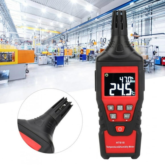 Ymiko Digital Temperature Humidity Meter, LCD Humidity Temp Meter, Handheld Large Range For Temperature Test Humidity