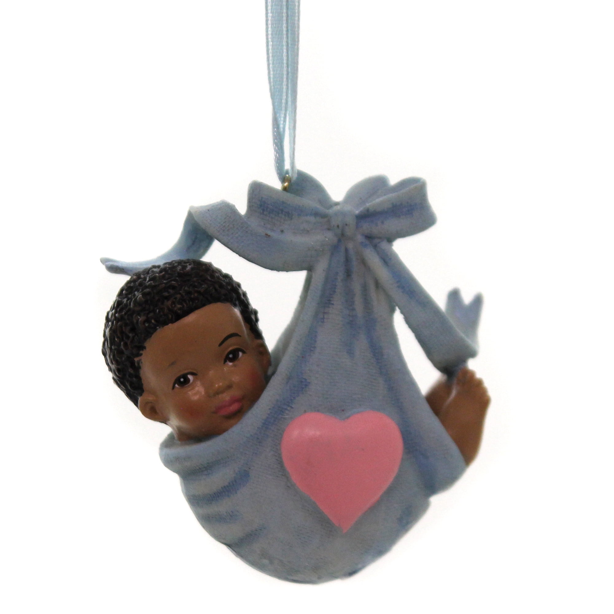 Holiday Ornaments AFRICAN AMERICAN BABY ORNAMENT Christmas Heart Black