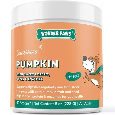 Organic Pumpkin for Dogs-Apple,Sweet Potato & Enzymes-Digestion,Stool,Gut Health-Topper Or Mix for Puree-8oz