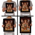 thumbnail image 7 of IBA Indianbeautifulart Goddess Durga With Kaali & Saraswati Picture Frame Religious Poster Black Wall Frame Deity Photo Frame Wall Decor&nbsp;For Home/ Office/ Temple-6 x 8 Inches, 7 of 7