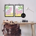 thumbnail image 3 of Stupell Industries Pastel Pink Cats & Plants Animals Painting Black Floater Framed Canvas Art Print Wall Art, 17 x 25, Set of 2, 3 of 9