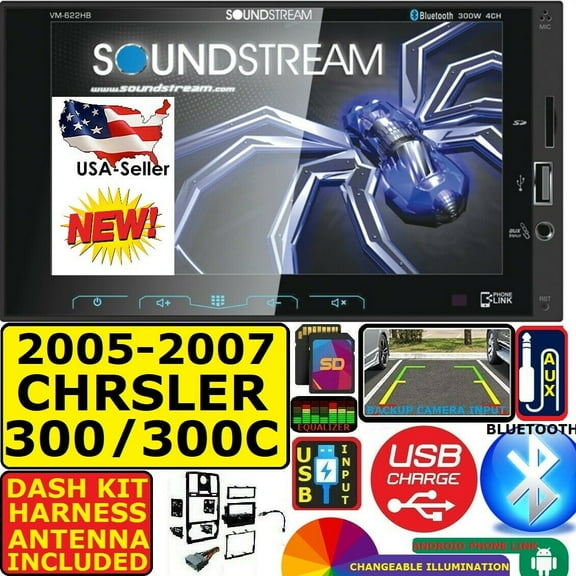 05 06 07 CHRYSLER 300 SOUNDSTREAM BLUETOOTH USB SD AUX CAR RADIO STEREO PKG
