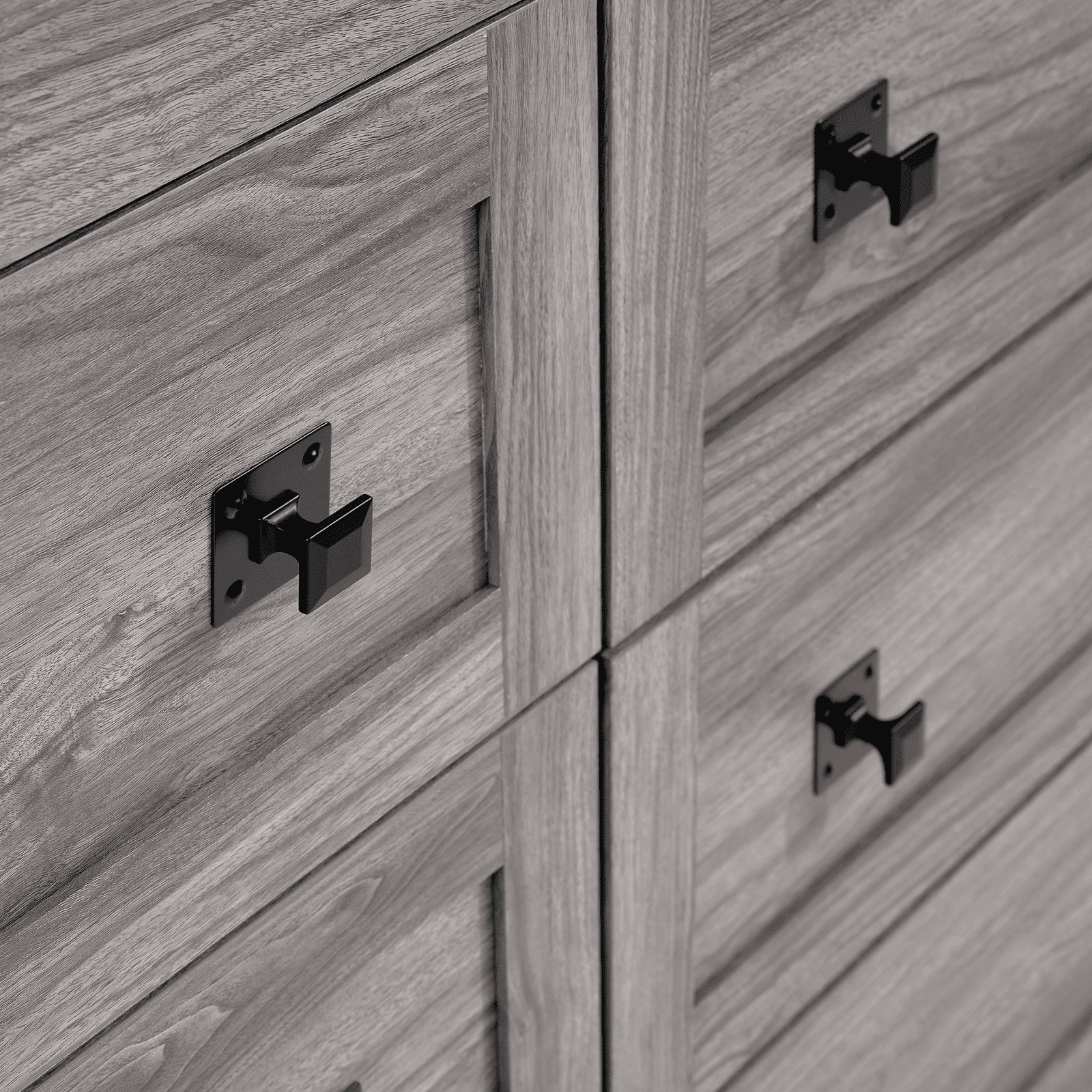 CHITOOMA Wooden Dressers for Bedroom 6 Drawer Adult, 47.2" Storage Cabine with Double Handle, Chest of Drawers for Living Room Hallway, Gray