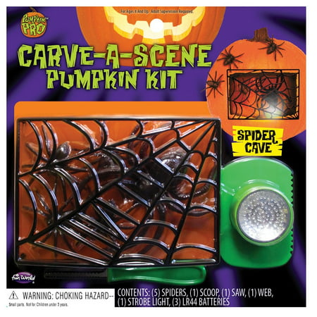 Fun World Carve-A-Scene Spider Cave 8pc Pumpkin Carving Kit, (Best Pumpkin Carving In The World)