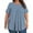 Navy, variant on QUNYINEY Short Sleeve Womens Spring Tops Crew Neck Striped Casual Blouses Loose Pleated Plus Size Pullover Tops