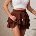 thumbnail image 6 of Flowy Shorts for Women Boho Ruffle Tiered Butterfly Skorts High Waist Mini Skirts Casual Shorts, 6 of 7