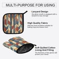 thumbnail image 3 of Yayeee Oven Mitts and Pot Holder Set of 2 Heat Resistant Kitchen Gloves Baking Hot Pad, Beige Geometric, 3 of 5