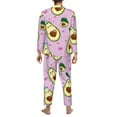 thumbnail image 5 of Bingfone Men'S Pajama Set 2 Piece Loungewear Pjs, Long Sleeve With Pajama Pants-Different Avocados, 5 of 9