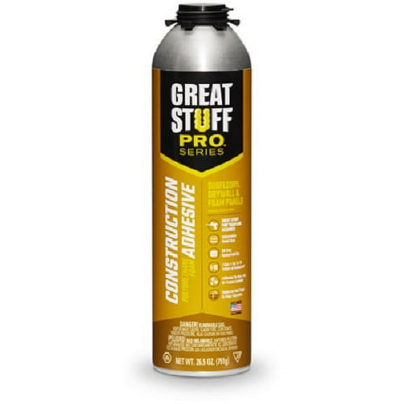 Great Stuff Pro 343087 26.5 Oz Pro Floor & Wall Adhesive Foam - Quantity of 2