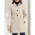 thumbnail image 5 of INSPIRE CHIC Women's Vintage Lapel Collared Overcoat Single Breasted Mid-Long Winter Coat, 5 of 7