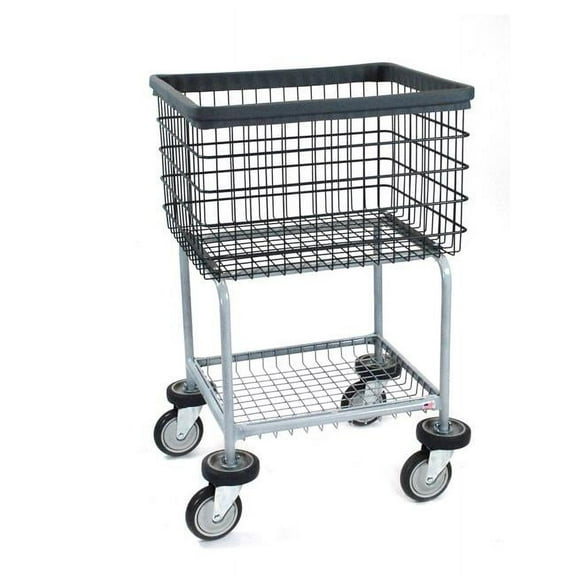 Deluxe Elevated Wire Frame Metal Laundry Cart