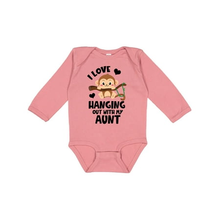 

Inktastic Monkey I Love Hanging out with My Aunt Gift Baby Boy or Baby Girl Long Sleeve Bodysuit