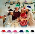 thumbnail image 6 of Santa Hat for Women, Velvet Comfort Pink Christmas Hats Plush for New Year Festive Holiday Party Supplies, 6 of 6
