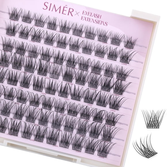 Lash Clusters 80 piezas de pestañas en racimo de aspecto natural, extensión de pestañas DIY, pestañas individuales de manga de 10 a 16 mm, rizo en D mixto, racimos de pestañas de anime esponjosos y es