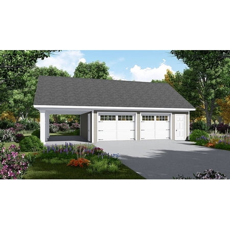 House Plan Gallery - HPG-1040- Garage Plan - Single Story Printed Blueprints - Simple to Build (5 Printed Sets)