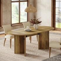 Tribesigns 63" Rustic Dining Table for 4-6 with Metal Strip Base