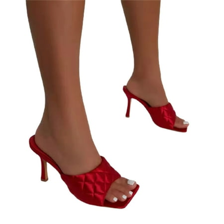 

Ladies Vintage Style High Heels Sandals Casual Square Peep Toe Shoes Summer Beach Supply 41 Blue