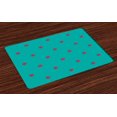 thumbnail image 1 of Ambesonne Teal Place Mats Set of 4, Pink Wild Flowers Nature, Standard Size, Teal Hot Pink, 1 of 4