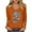 #0199-Orange, variant on Ailaofu Women's Rhinestone Skull Vest Long 3/4 Sleeve Summer V-Neck Sleeveless Shirt