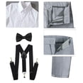 thumbnail image 4 of Wehilion Boys Suits 4 Pieces Baby Suits Wedding Party Suit Set Little Gentleman Waistcoat Prom Tuxedo Dress suit Outerwear Party Shirt+Tie+Pants+braces Outfits Clothes Set for Kids Gray, 4 of 5