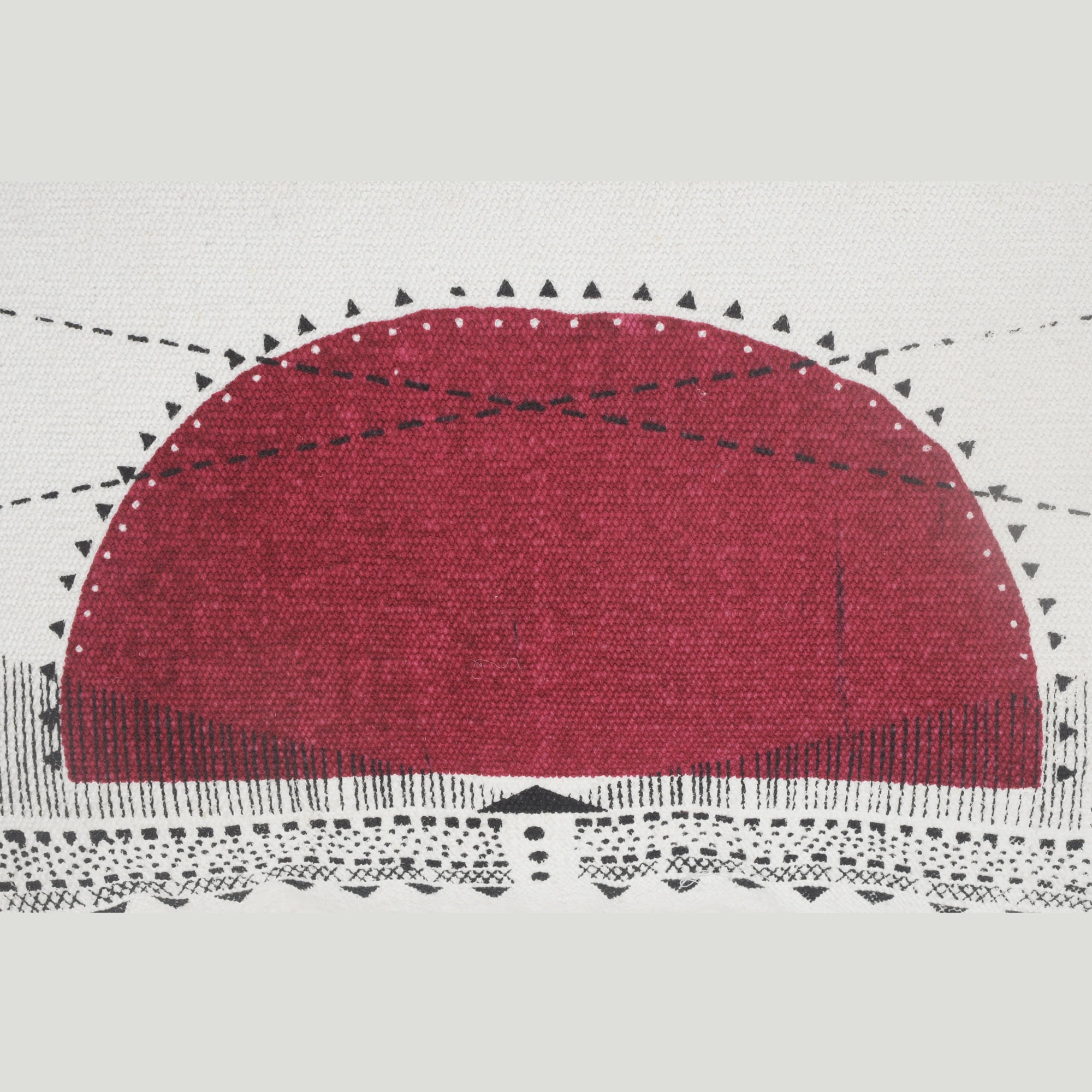 Harlow Hill 20" x 20" White/Black/Burgundy Geometric Cotton Adult Decorative Throw Pillow Cover