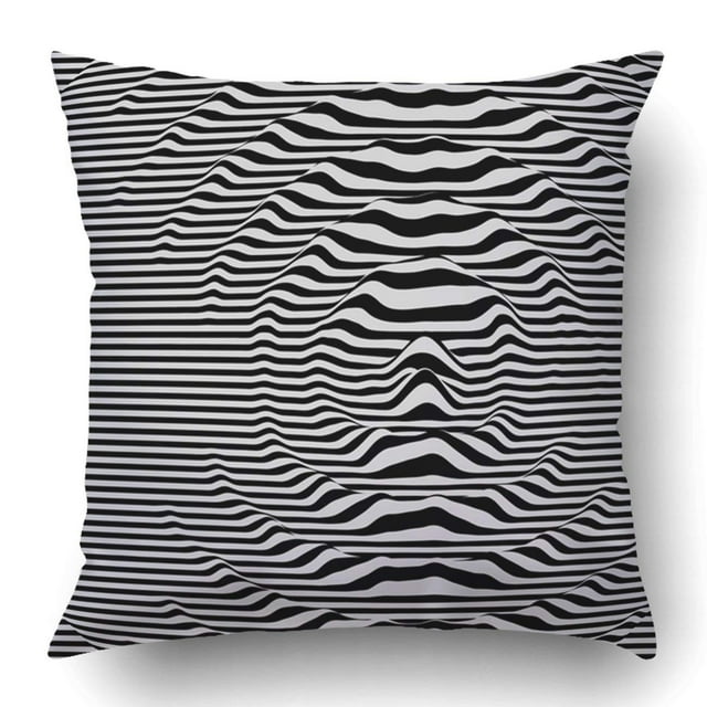ABPHQTO Forma de onda Efecto visual dinámico Superficie Distorsión Patrón Funda de almohada Funda de cojín 40x40 cm