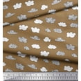 thumbnail image 2 of Soimoi Brown Modal Satin Fabric Cloud Nature Decor Fabric Printed Yard 42 Inch Wide, 2 of 5