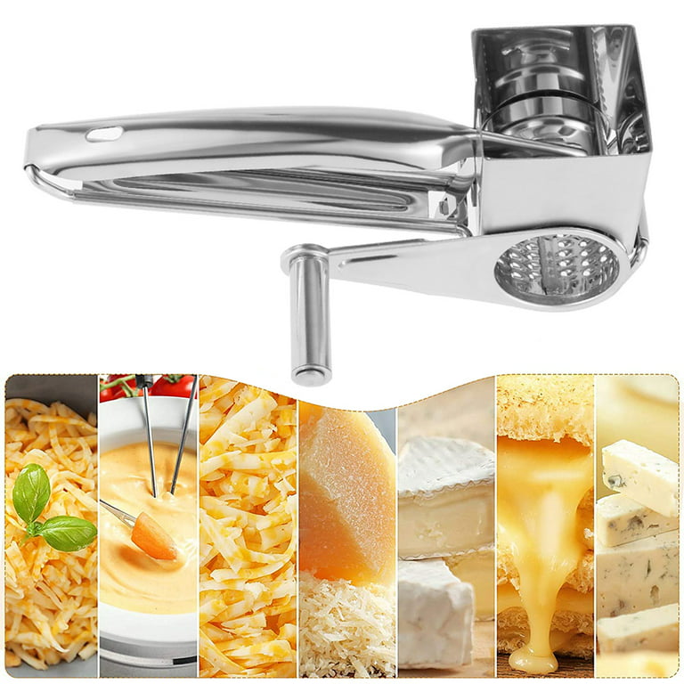 ODOMY 5 in1 Cheese Grater Manual Hand Crank Stainless Steel for Cheese  Vegetables 