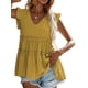 thumbnail image 5 of SAYOO - Chaleco holgado con volantes y plisado con cuello en V para mujer, informal, sin mangas, a la moda SAYOO Estilo de ocio, 5 of 8