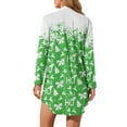 thumbnail image 2 of Yuyamidu HO-HO-HO Long Sleeve Nightgowns Size M Bow Long Sleeve Night Shirt for Women Green Button Sleep Dress Christmas Pajamas Shirt Comfy V Neck Nightdress, 2 of 7