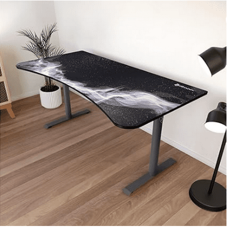 Arozzi - Arena Ultrawide Curved Gaming Desk - Gunmetal Galazy
