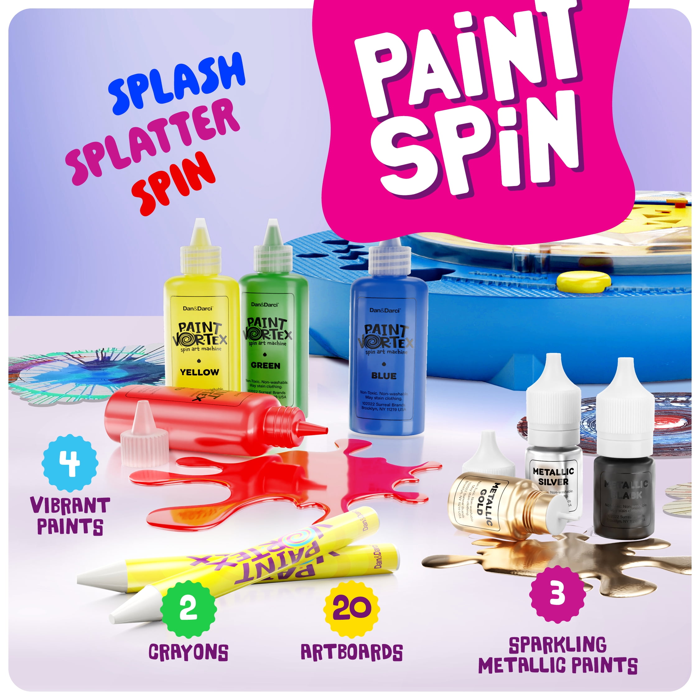 Spin Art Paint Kit for Kids - Gifts for Girls & Boys - Arts & Crafts Kit for Kids - Spin Art Machine