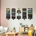 thumbnail image 6 of Floating Book Shelves for Wall, 8 Tier Invisible Floating Bookshelf, Vertical Spine Book Tower, Wall Mounted & Space Saving, Heavy Duty Metal Book Organizer for Home Office, 4 Pack Black, 6 of 6