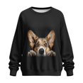 thumbnail image 4 of HELLHERO Corgi Print Pullover Tops for Women Long Sleeve Crewneck Sweatshirt Fall Winter Oversized Sweatshirt Fashion Clothes Size XL, 4 of 7