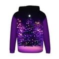 thumbnail image 4 of Sudadera con capucha para hombre, estilo casual, con cuello redondo, estampado de árbol de Navidad, manga larga, blusa de poliéster, 4 of 5