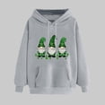 thumbnail image 2 of VBTAPA Womens 2025 St Patricks Day Hoodie Lucky Shamrock Print Long Sleeve Drawstring Hooded Sweatshirt Trendy Casual Pullover Hoodies Irish Gifts Gray XXL, 2 of 6