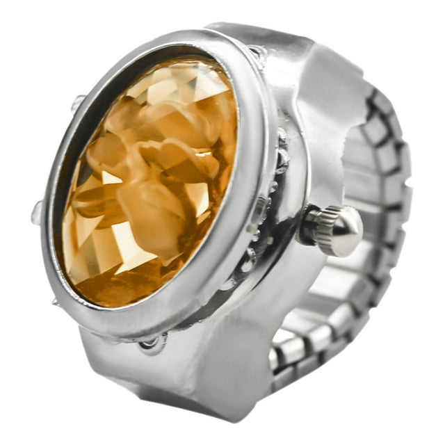 kjfeif Montre Bague Colorée avec Couvercle Rabattable Cadran Ovale Élastique en Acier Inoxydable Montre pour Femme Bague pour Doigt Anniversaire Accessoires de Mode pour Femmes Adolescentes Lac Bande Élastique Confortable pour la Mode