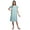 Light Steel Blue, variant on Moomaya Solid Womens Nightdress Knee Length Cotton Sleeve Sleepwear