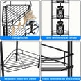thumbnail image 3 of Esquinero para Baño Metal 4 Niveles AntiÓxido  Organizador de Piso para Ducha con Cojines Adhesivos y Ganchos, Ideal para Baños/Cocinas/Hoteles (Negro), 3 of 8