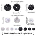 thumbnail image 2 of 48Pcs 8 Styles Resin Rhinestone Beads Disco Ball Bead Bulk Round Bubblegum Pave Full Rhinestones Glitter Spacer Pen Beads, 2 of 5