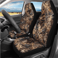 thumbnail image 2 of HUIACONG Car Seat Cover Set, with Armrest Box Protective Cover Key Holder Key Pendant, Brown Leaf Camo Durable Fashion Car Interior Set, 2 of 7